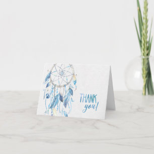 Carte De Remerciements Blue Dreamcatcher Folded Thank You