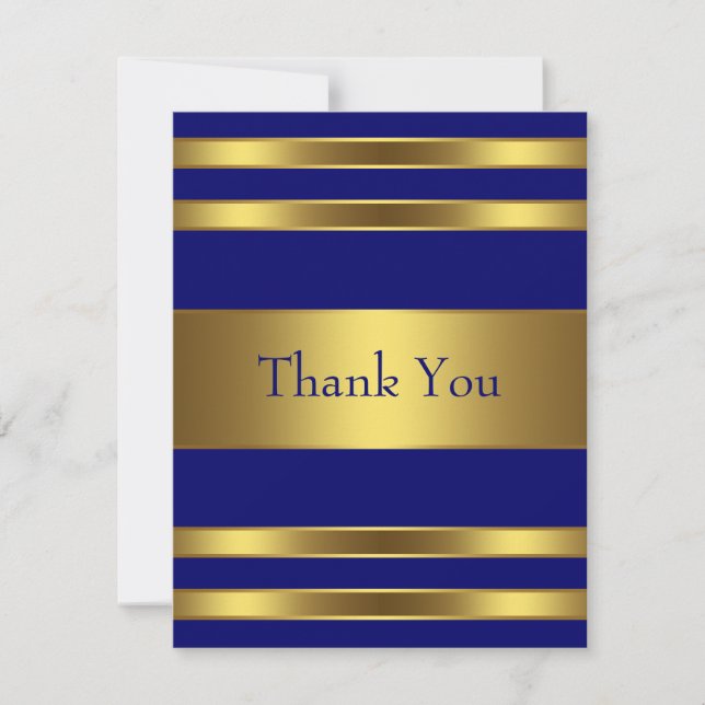 Carte de remerciements Blue Gold de la marine (Devant)