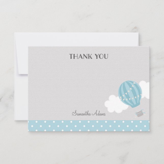 Carte de remerciements Blue Hot Air (Devant)