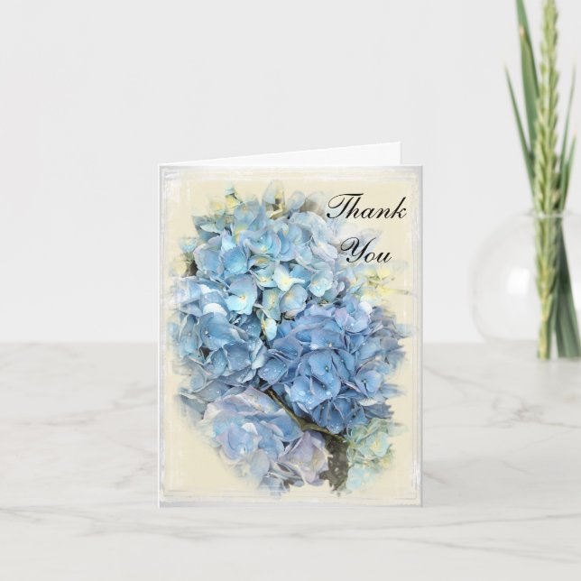 Carte De Remerciements Blue Hydrangea Flower Bridesmaid Thank You (Devant)