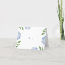 Blue Hydrangea Monogramme Mariage