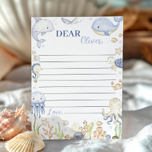 Carte De Remerciements Blue Ocean Animaux Fête heure Capsule Message Card
