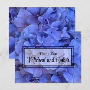Carte De Remerciements Blue periwinkel élégantes hydrangées florales