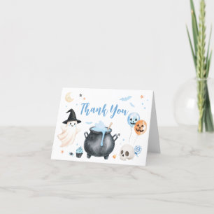 Carte De Remerciements Blue Witch Little Boo Baby shower