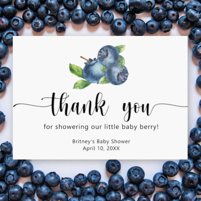 Carte De Remerciements Blueberries baby shower - thank you (Créateur téléchargé)