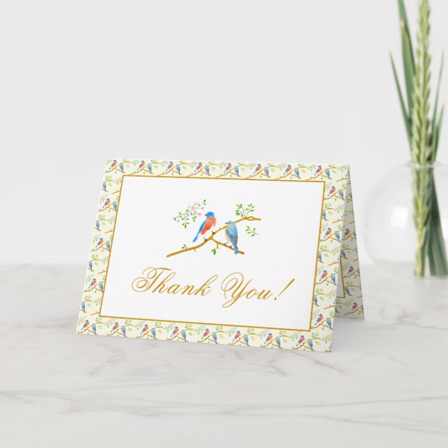 Carte De Remerciements Bluebirds Wedding (Devant)