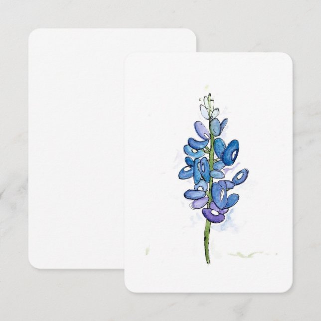 Carte De Remerciements Bluebonnet Fleur sauvage N'importe quelle occasion (Devant / Derrière)