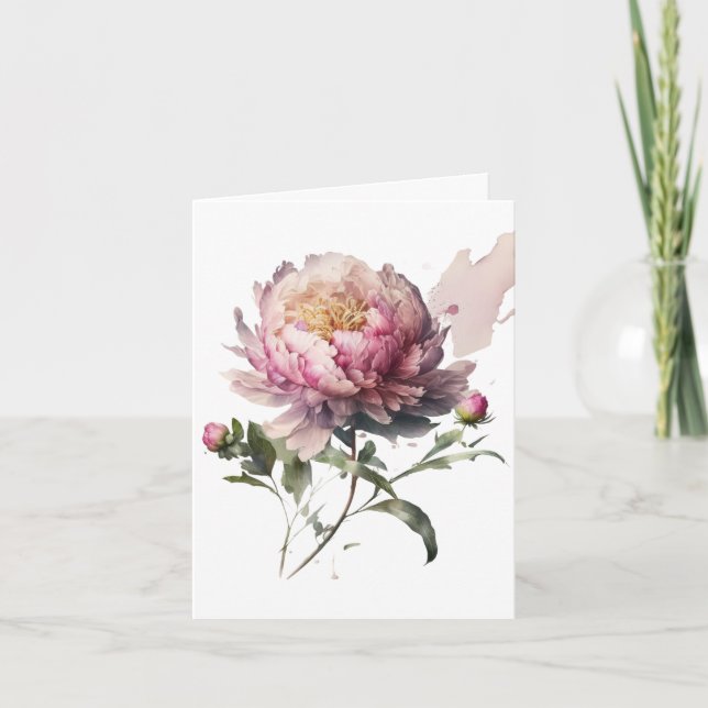 Carte De Remerciements Blush Bloom Peony Card (Devant)