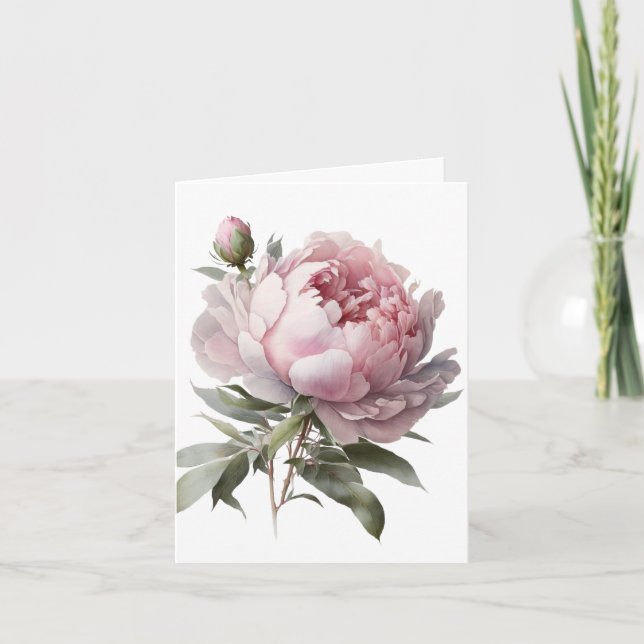 Carte De Remerciements Blush bloom Peony card (Devant)