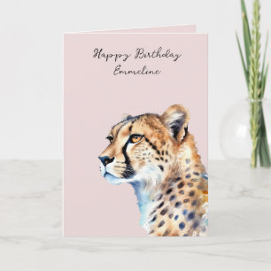 Carte De Remerciements Blush Cheetah