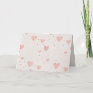 Carte De Remerciements Blush Heart Pattern Thank You Card