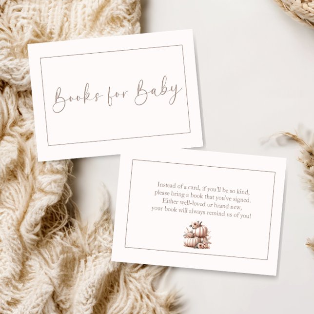 Carte De Remerciements Blush Pink Fall livres Citrouilles pour bébé (Créateur téléchargé)