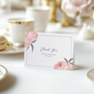 Carte De Remerciements Blush Pink Watercolor Peony Wedding Thank You Card