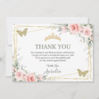 Blush Rose Floral Sage Vert Papillon Quinceañera