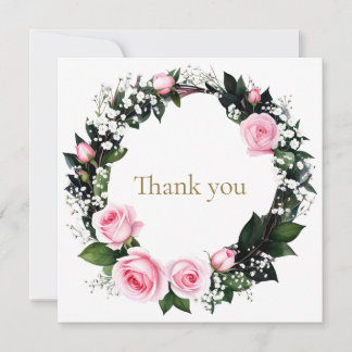 Carte De Remerciements Blushing Pink Roses