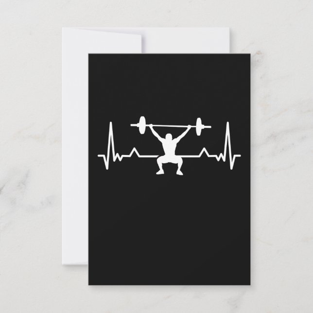 Carte De Remerciements Bodybuilding Heartbeat Line Drôle cadeau (Devant)