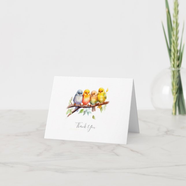 Carte De Remerciements Boeuf mou sur Baby shower de branche d'arbre (Devant)