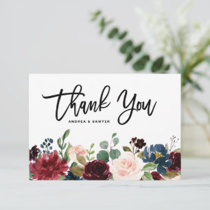 Carte De Remerciements Boho Aquarelle Automne Garland Floral