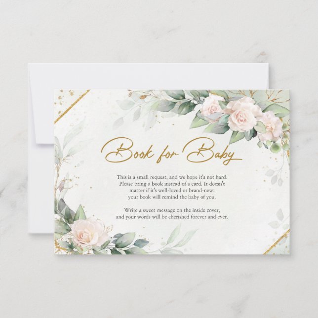 Carte De Remerciements Boho Blush Floral Eucilyptus Livre Pour Bébé (Devant)