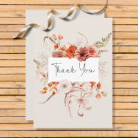 Boho Brûlé Orange Arc Floral Monogramme Beige