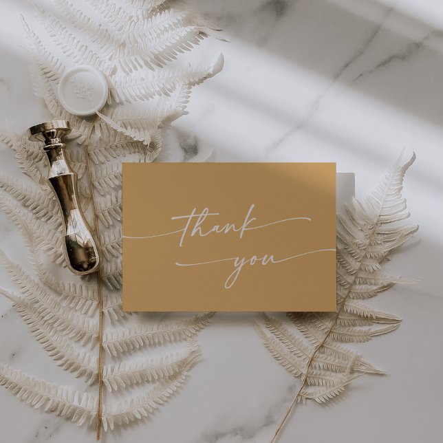 Carte De Remerciements Boho Chic Marigold Jaune Mariage plat (Créateur téléchargé)