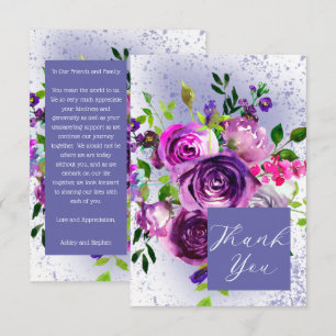 Carte De Remerciements Boho Classy Aquarelle Violet Floral 