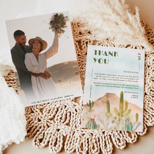 Carte De Remerciements Boho Desert Cactus Arizona Destination Mariage
