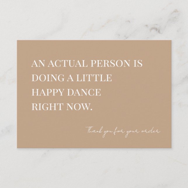 Carte De Remerciements Boho Doing A Little Happy Dance Small Business (Devant)