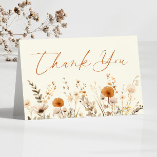 Carte De Remerciements Boho Fleur sauvage Fleurs sauvages Baby shower flo