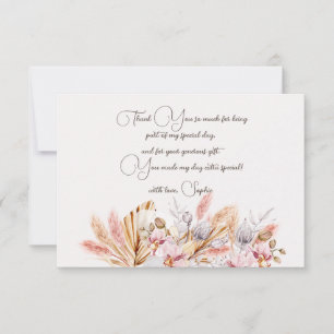 Carte De Remerciements Boho fleurs adulte Anniversaire