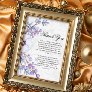 Carte De Remerciements Boho Floral Berries Purple Mariage