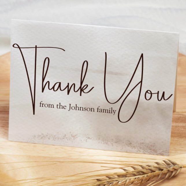 Carte De Remerciements Boho Foster Care & Adoption Baby/Child Show (script thank you card boho modern design)