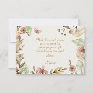 Carte De Remerciements Boho Gems Vintage cristal aquarelle ado anniversai