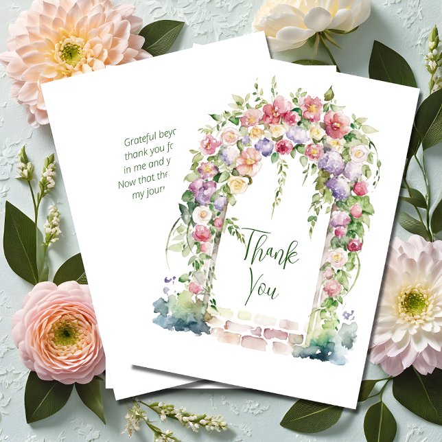 Carte De Remerciements Boho Graduation Arc floral (Créateur téléchargé)