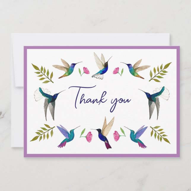Carte De Remerciements Boho Humming (Devant)