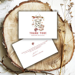 Carte De Remerciements Boho minimaliste Nouveau bébé Douche fille ligne d