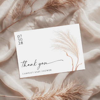 Carte De Remerciements Boho Modern Pampas Grass Baby Shower