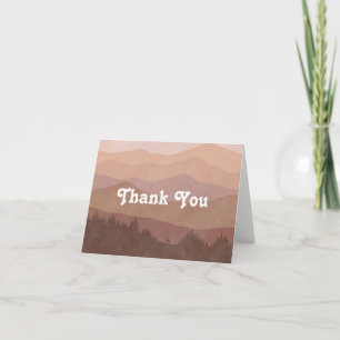 Carte De Remerciements Boho Mountains Retro Rose plié