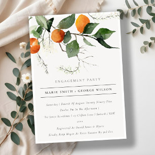 Carte De Remerciements Boho Orange Blossom Fiançailles Botanique Invitati