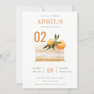 Carte De Remerciements Boho Orange Fruit Gâteau N'Importe Quel Âge Annive