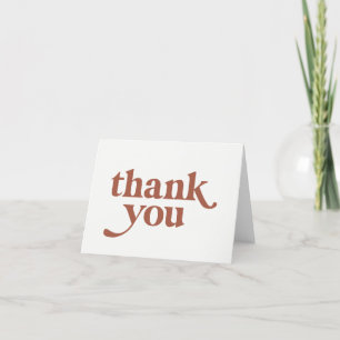 Carte de remerciements Boho Orange Retro Burn