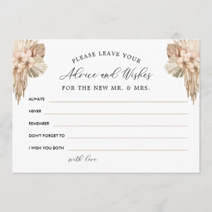 Carte De Remerciements Boho Pampas Grass Advice and Wings