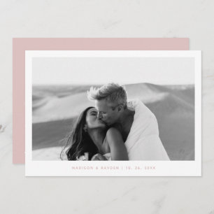 Carte De Remerciements Boho Pink Simple Photo QR Code Mariage