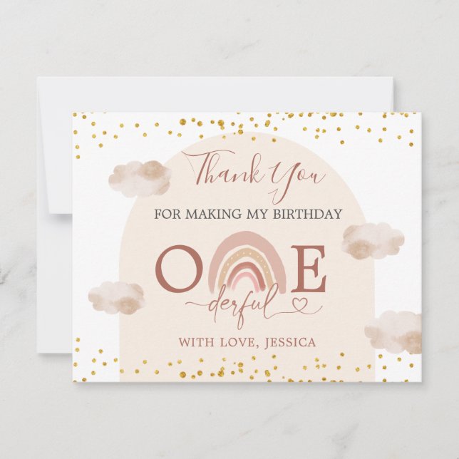 Carte De Remerciements Boho Rainbow n'est-elle pas un anniversaire magnif (Devant)