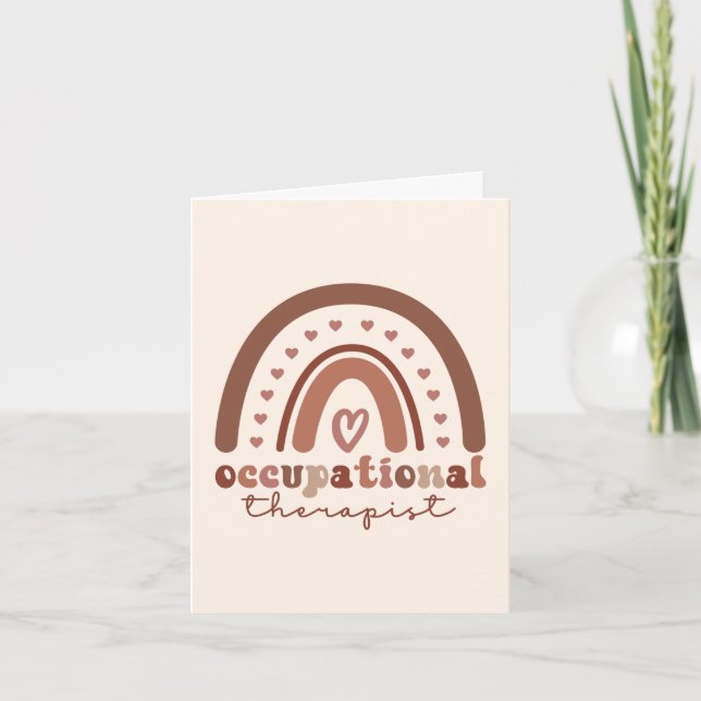 Carte De Remerciements Boho Rainbow OT ergothérapeute (Devant)