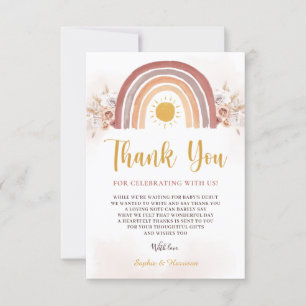 Carte De Remerciements Boho Rainbow Un petit rayon de soleil