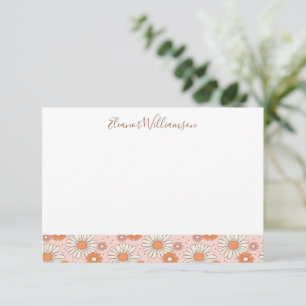 Carte De Remerciements Boho Retro Pastel Rose Floral Douche personnalisée