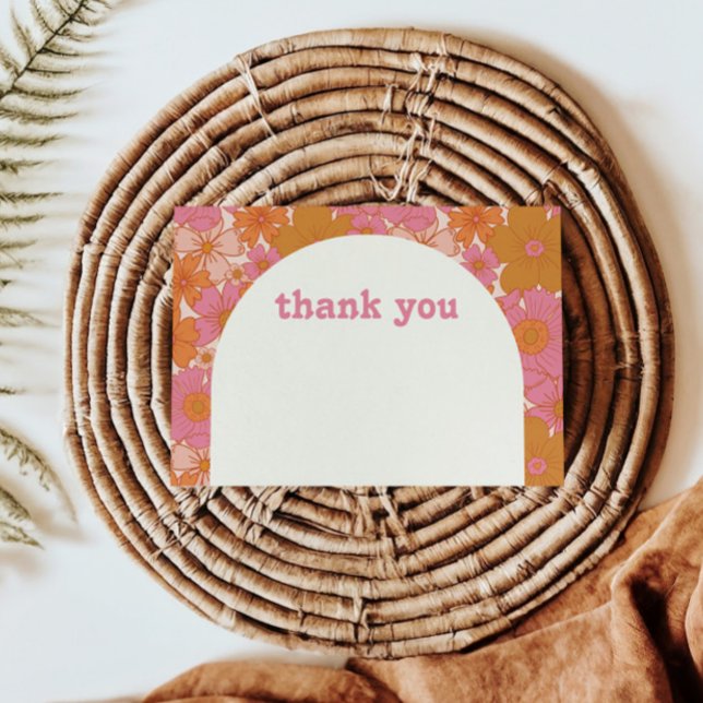 Carte De Remerciements Boho Retro Super Floral (Créateur téléchargé)