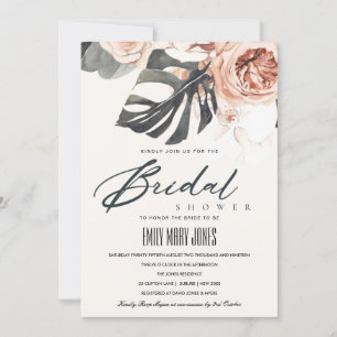 CARTE DE REMERCIEMENTS BOHO RUST FLORAL MONSTRERA FÊTE DES MARIÉES INVITA