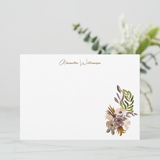 Carte De Remerciements Boho Rustic Nature Botanique Fête des mariées pers (Debout devant)